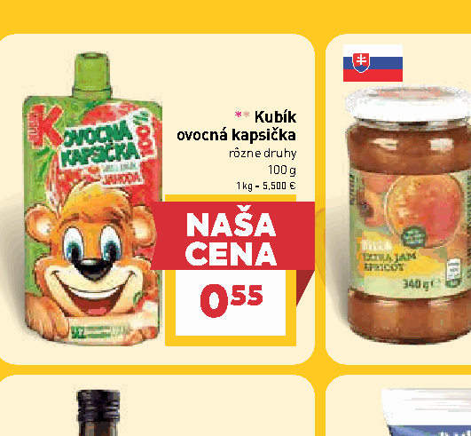 Kubík ovocná kapsička rôzne druhy