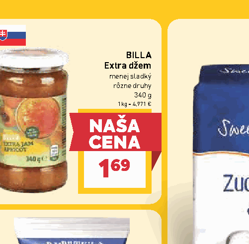 BILLA Extra džem menej sladký rôzne druhy