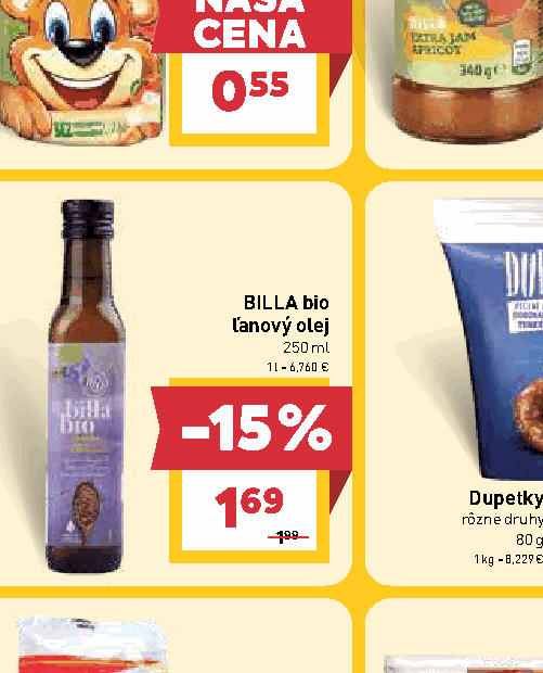 BILLA bio ľanový olej