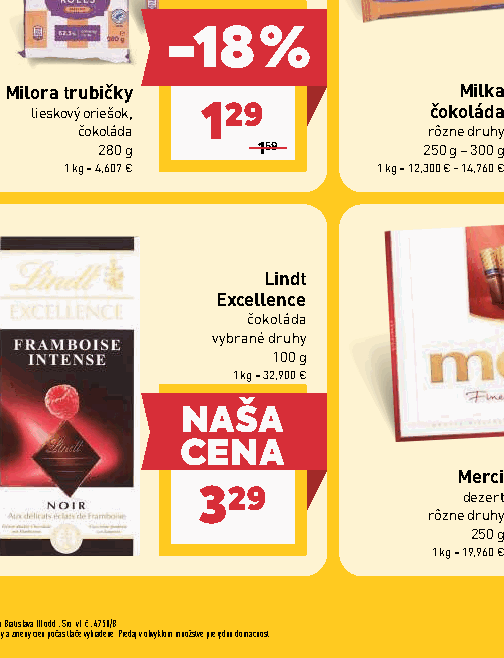 Lindt Excellence čokoláda vybrané druhy