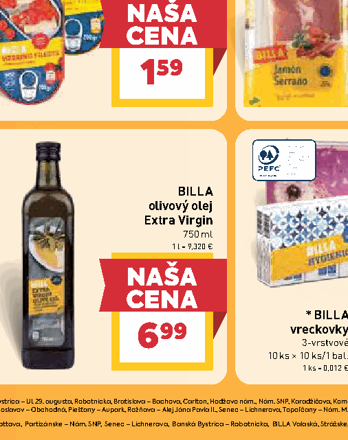 BILLA olivový olej Extra Virgin