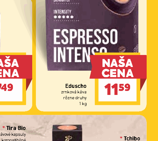 Eduscho zrnková káva rôzne druhy