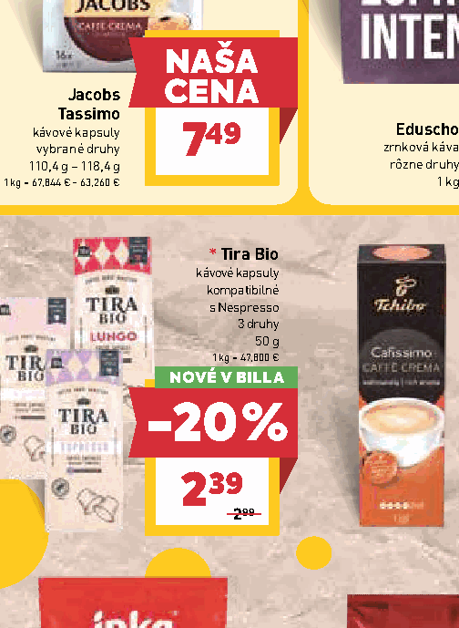 Tira Bio kávové kapsuly kompatibilné s Nespresso 3 druhy