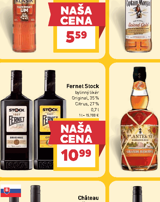 Fernet Stock bylinný likér Original, 35 % Citrus, 27 %