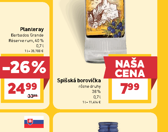 Spišská borovička rôzne druhy 38 %