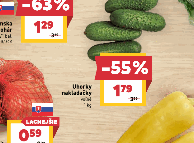 Uhorky nakladačky voľné