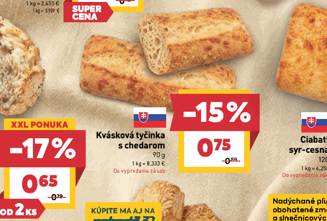 Kvásková tyčinka s chedarom