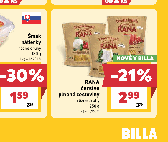 RANA čerstvé plnené cestoviny rôzne druhy