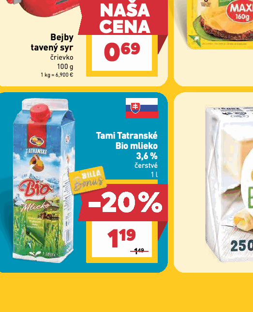 Tami Tatranské Bio mlieko 3,6 % čerstvé