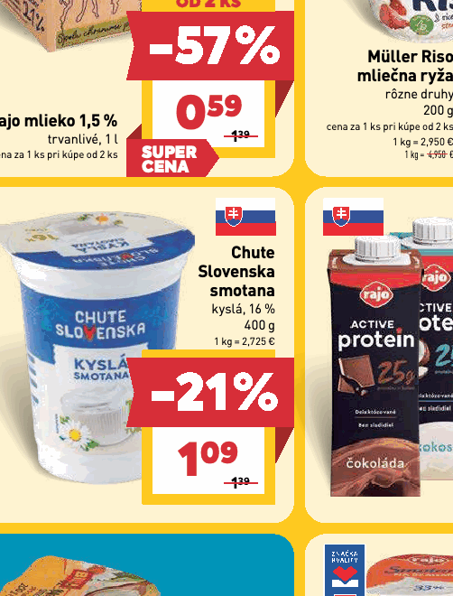Chute Slovenska smotana kyslá, 16 %
