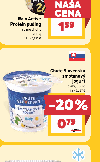 Chute Slovenska smotanový jogurt biely, 350 g