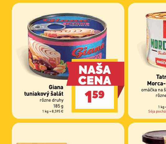 Giana tuniakový šalát rôzne druhy
