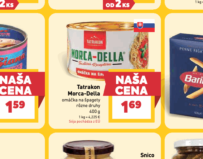 Tatrakon Morca-Della omáčka na špagety rôzne druhy