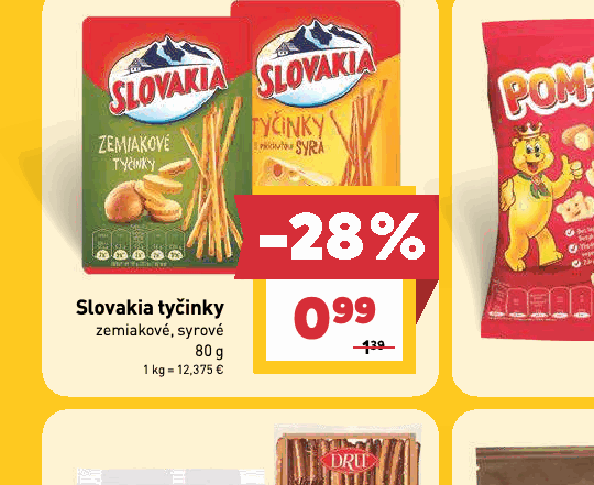 Slovakia tyčinky zemiakové, syrové