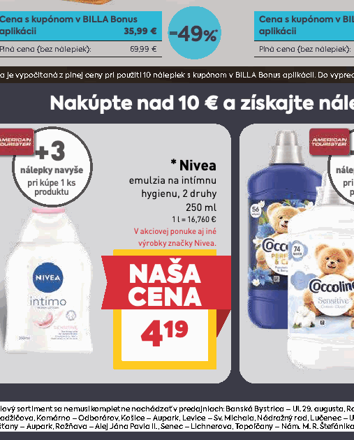 hygienu, 2 druhy výrobky značky Nivea.