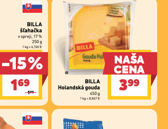 BILLA Holandská gouda