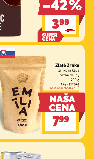 zrnková káva rôzne druhy