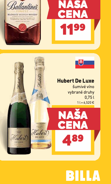 Hubert De Luxe šumivé víno vybrané druhy