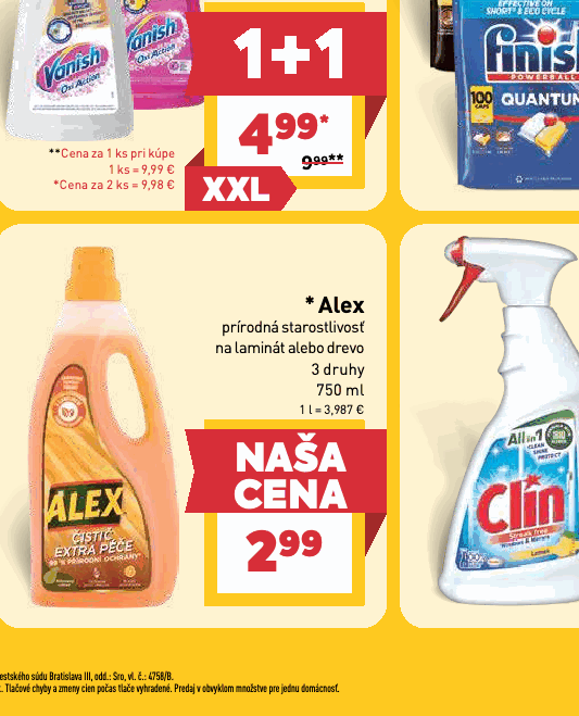Alex prírodná starostlivosť na laminát alebo drevo 3 druhy
