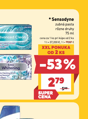 Sensodyne zubná pasta rôzne druhy