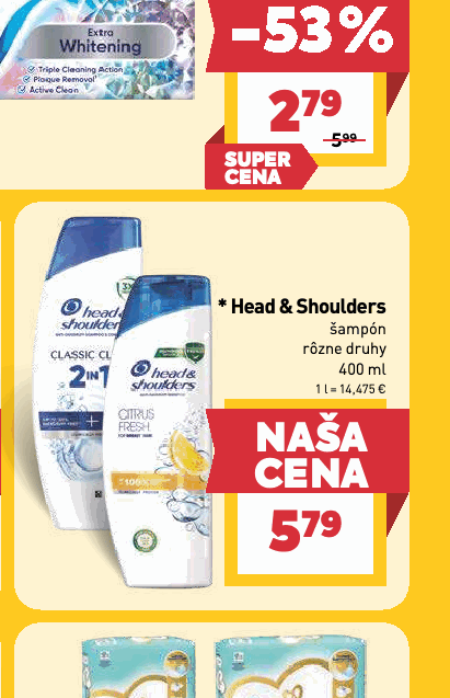 Head & Shoulders šampón rôzne druhy