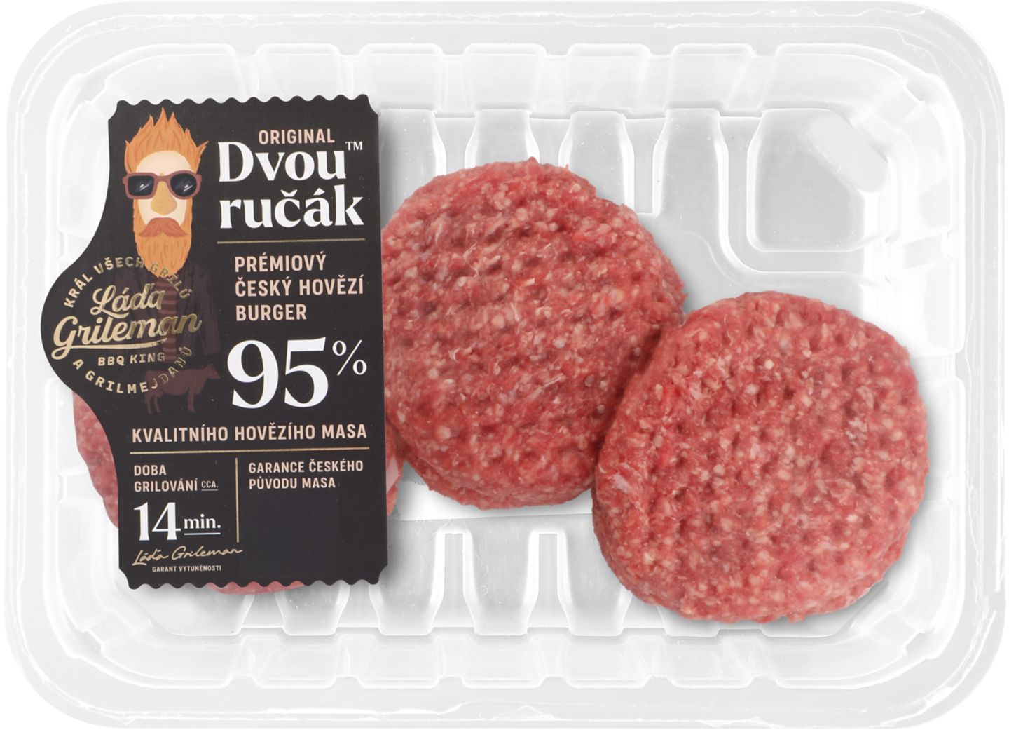 Hovädzí burgersteak Dvouručák 6 x 165 g