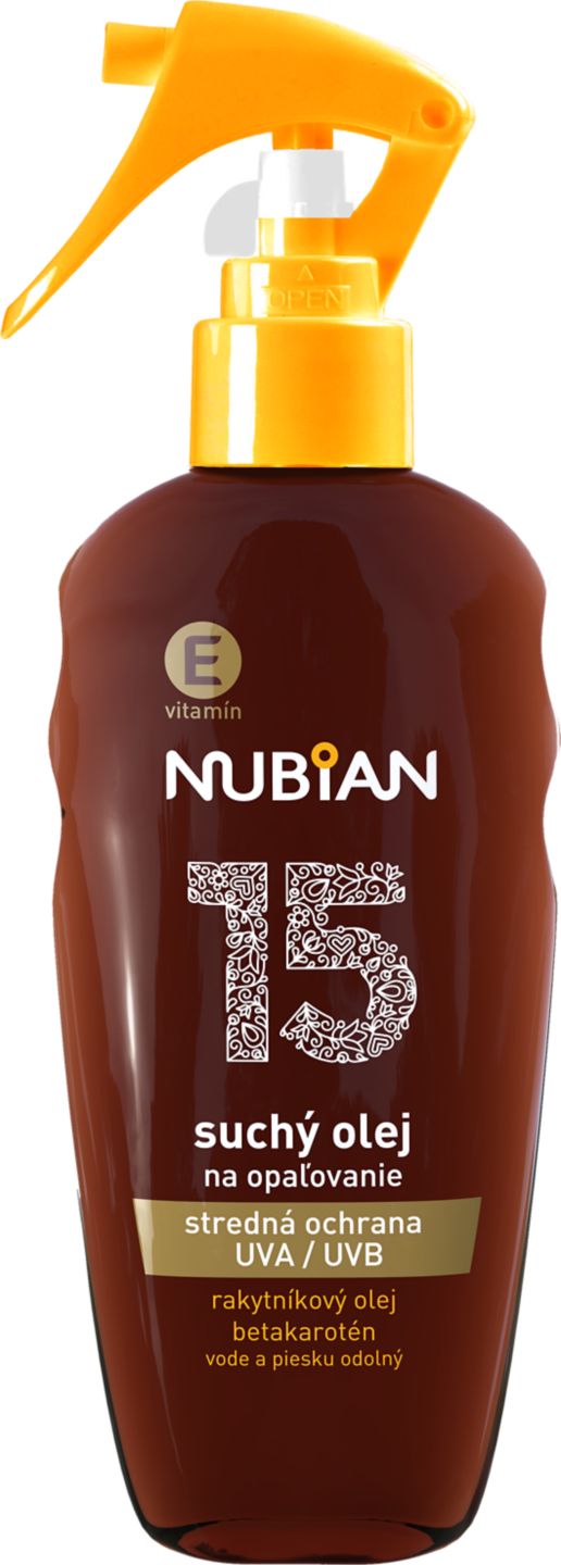 Nubian Suchý olej na opaľovanie