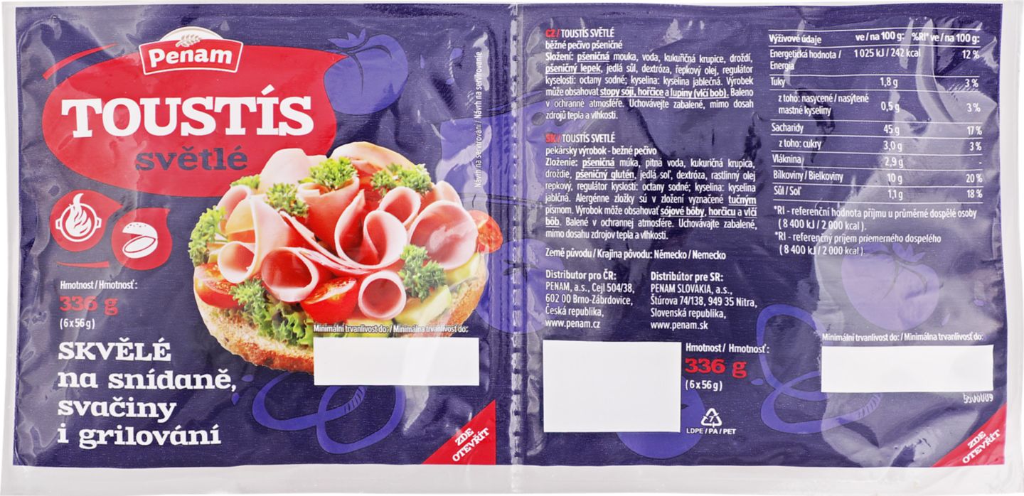 Toustís svetlý 336 g