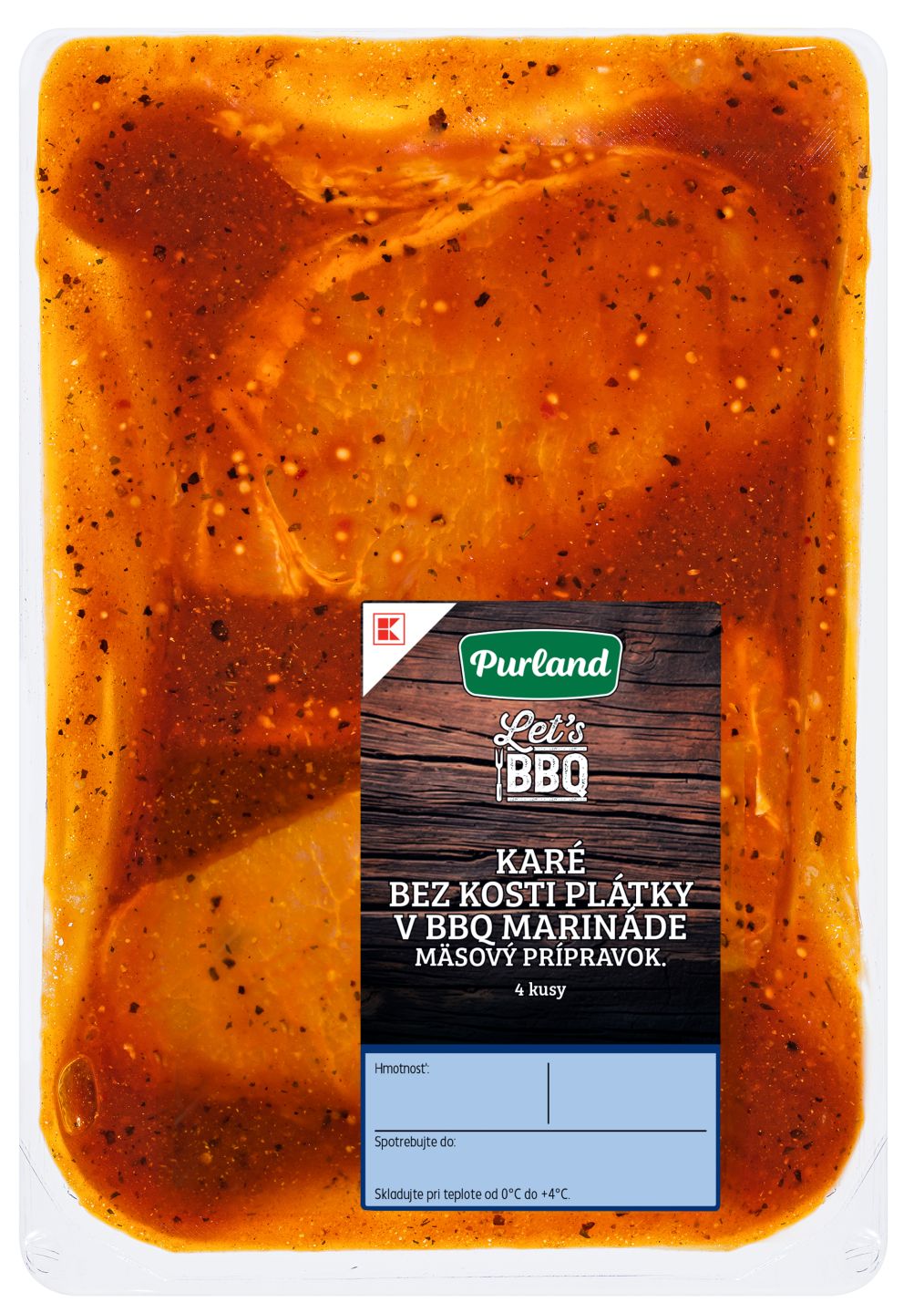 Bravčové karé v marináde BBQ, pátky 800 g