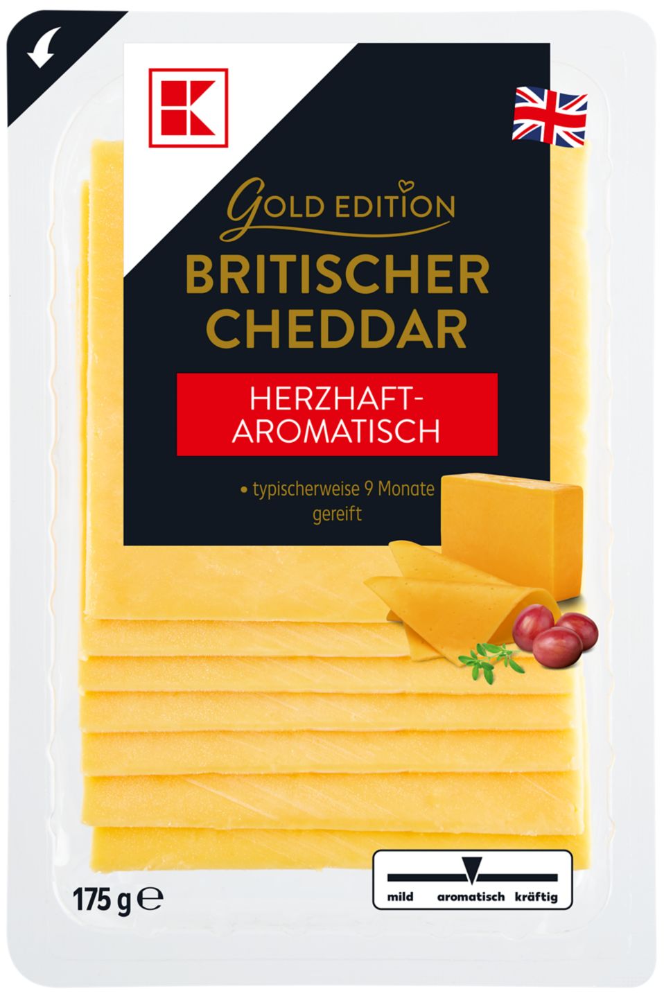 K-GOLD EDITION Cheddar plátky 50 % 175 g