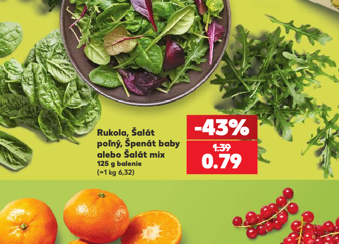 Rukola, Šalát poľný, Špenát baby alebo Šalát mix