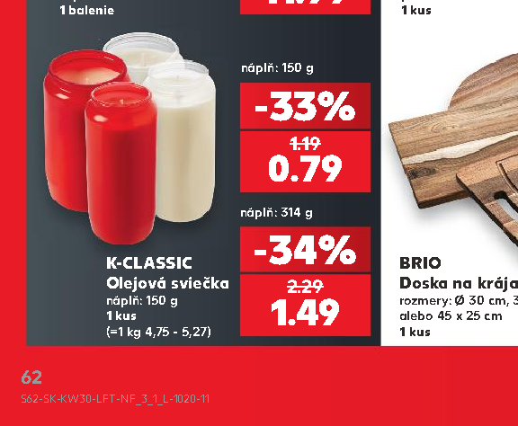 K-CLASSIC Olejová sviečka
