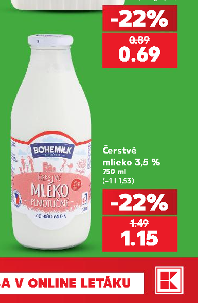 Čerstvé mlieko 3,5 %