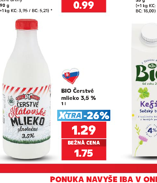 BIO Čerstvé mlieko 3,5 %