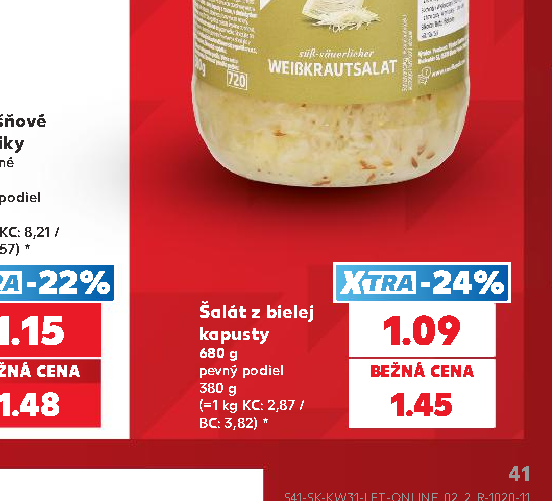 Šalát z bielej kapusty