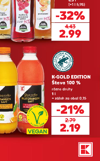 K-GOLD EDITION Šťava 100 %