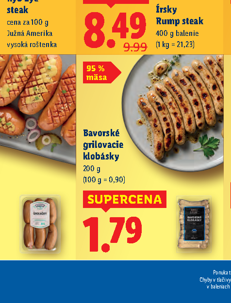 Bavorské grilovacie klobásky