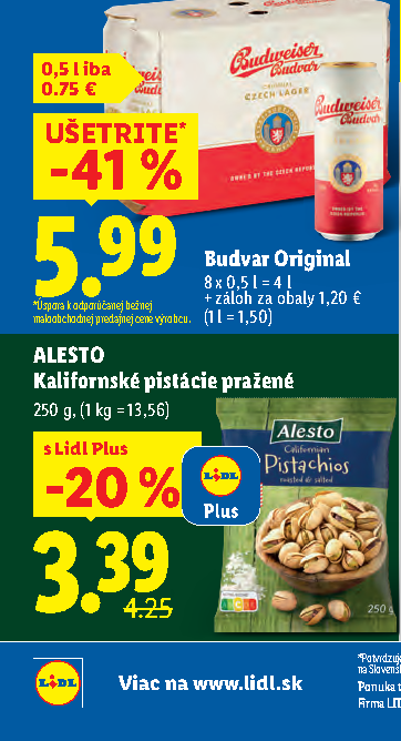 ALESTO Kalifornské pistácie pražené