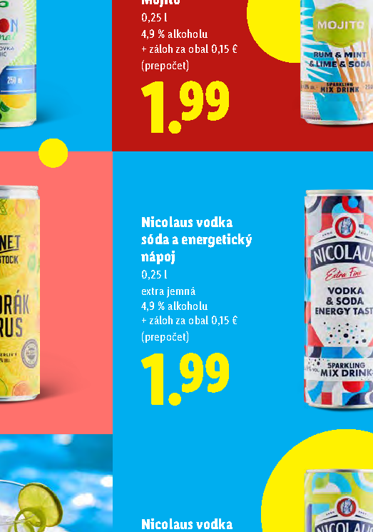 Nicolaus vodka sóda a energetický nápoj