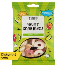 Tesco Želé cukríky s ovocnými príchuťami s kyslou cukrovou posýpkou 100 g