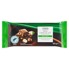 Tesco Mliečna čokoláda s lieskovými orieškami 100 g