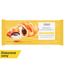 Tesco Croissant s kakaovou náplňou a s náplňou s vanilkovou príchuťou 60 g