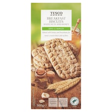 Tesco Obilninové sušienky s kúskami čokolády, lieskovými orieškami a medom 300 g