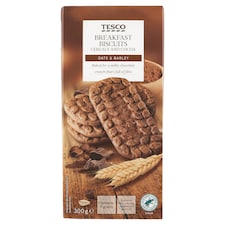 Tesco Obilninové sušienky s kúskami čokolády, kakaom a pridanými minerálnymi látkami 300 g