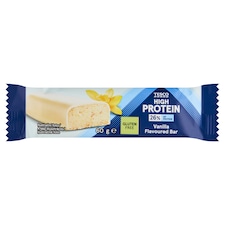 Tesco High Protein proteínová tyčinka s vanilkovou príchuťou máčaná v bielej poleve 60 g