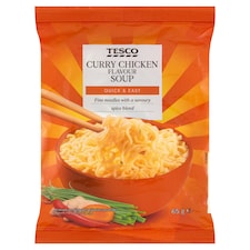 Tesco Instantná rezancová polievka s kuracou a karí príchuťou 65 g