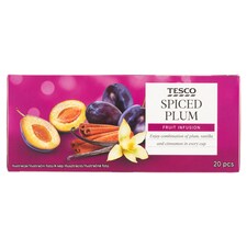Tesco Ovocný čaj so škoricou s príchuťou sliviek a vanilky 20 x 2 g (40 g)