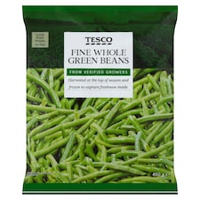 Tesco Zelené fazuľové struky celé 450 g