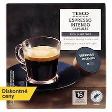 Tesco Zmes praženej mletej kávy arabica a robusta 16 x 7 g (112 g)