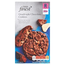 Tesco Finest Maslové sušienky s kúskami tmavej, mliečnej a bielej belgickej čokolády 200 g